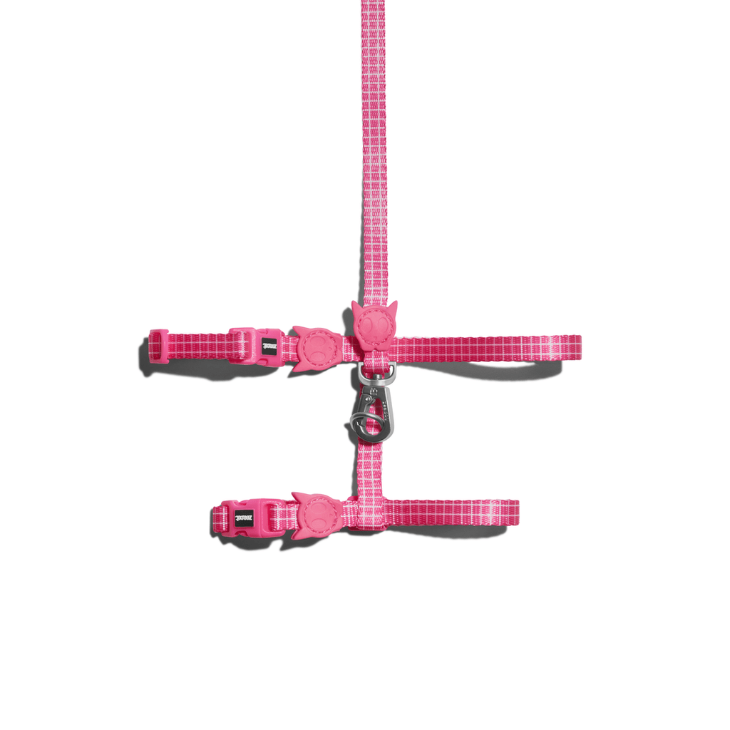 ZeeDog Harnesses One Size Juego Harness + Correa "Pink Wave" para gatos